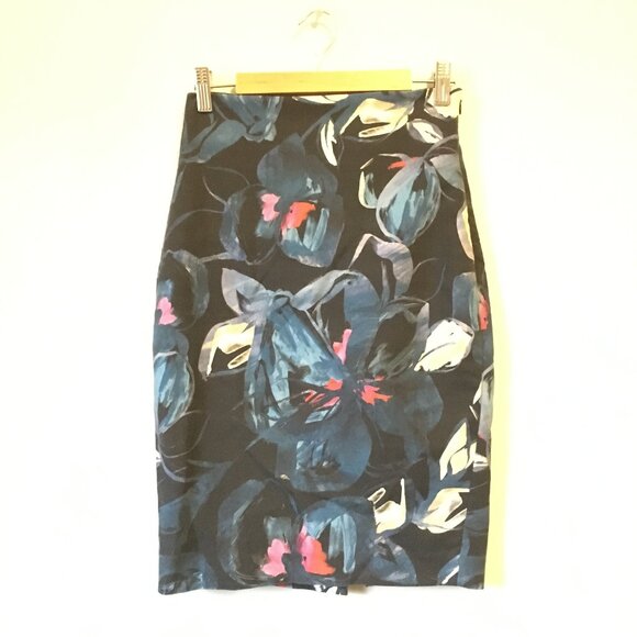 Tropical Floral Paradise High Waist Cotton Pencil Skirt - Picture 3 of 16